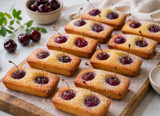Financiers aux cerises et l&rsquo;huile d&rsquo;olive de Nyons