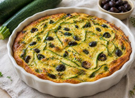Clafoutis de courgettes aux olives noires de Nyons