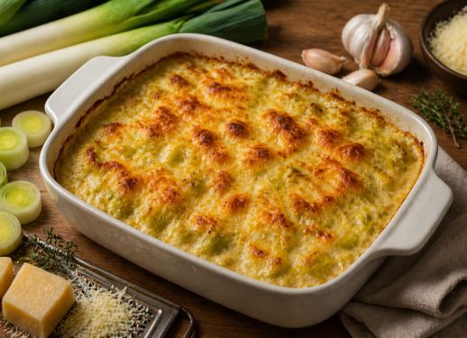 Gratin de poireaux au parmesan
